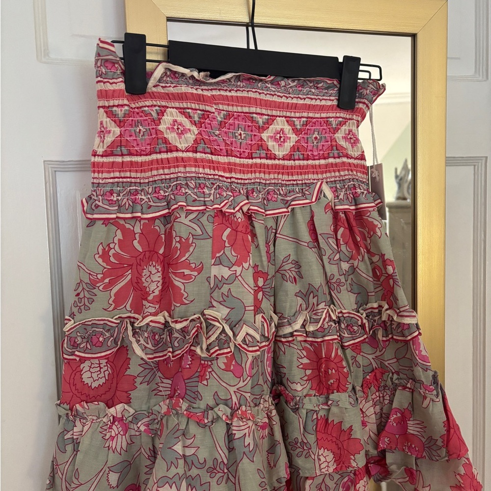 Floral Pink and Gray Women's Skirt